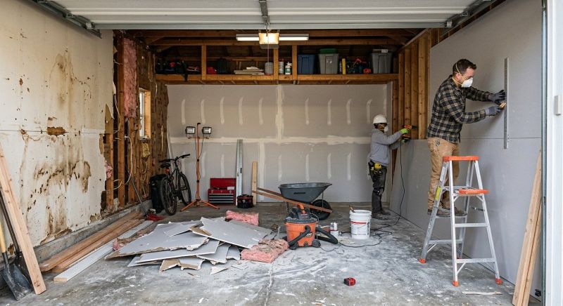 Garage Drywall Replacement in Denver County, CO